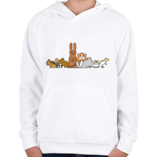 PRINTFASHION Együtt A Kisállatokért Alapítvány - Gyerek kapucnis pulóver - Fehér