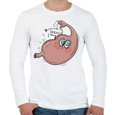 PRINTFASHION Éhes gyomor - Férfi hosszú ujjú póló - Fehér