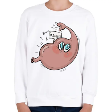 PRINTFASHION Éhes gyomor - Gyerek pulóver - Fehér gyerek pulóver, kardigán
