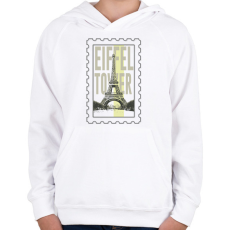 PRINTFASHION Eiffel Tower - Gyerek kapucnis pulóver - Fehér