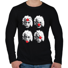 PRINTFASHION Einstein - Férfi hosszú ujjú póló - Fekete