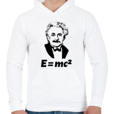 PRINTFASHION Einstein - Férfi kapucnis pulóver - Fehér férfi pulóver, kardigán
