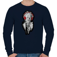 PRINTFASHION Einstein - Férfi pulóver - Sötétkék férfi pulóver, kardigán