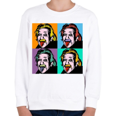 PRINTFASHION Einstein - Gyerek pulóver - Fehér