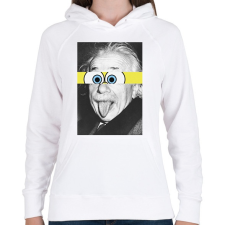 PRINTFASHION Einstein - Női kapucnis pulóver - Fehér női pulóver, kardigán