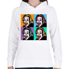 PRINTFASHION Einstein - Női kapucnis pulóver - Fehér