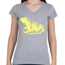 PRINTFASHION Éjjeli béka - Női V-nyakú póló - Sport szürke női póló