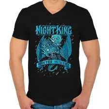 PRINTFASHION Éjkirály - Férfi V-nyakú póló - Fekete férfi póló