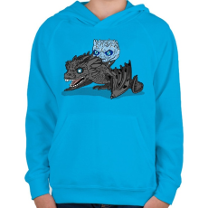 PRINTFASHION Éjkirály - Gyerek kapucnis pulóver - Azúrkék