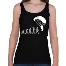 PRINTFASHION Ejtőernyős evolúció - Női atléta - Fekete