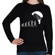 PRINTFASHION Ejtőernyős evolúció - Női pulóver - Fekete