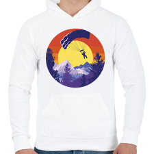 PRINTFASHION Ejtőernyős - Férfi kapucnis pulóver - Fehér férfi pulóver, kardigán