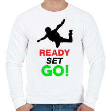 PRINTFASHION Ejtőernyős - Férfi pulóver - Fehér férfi pulóver, kardigán