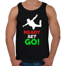 PRINTFASHION Ejtőernyőzés - Férfi atléta - Fekete atléta, trikó