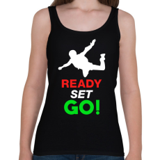 PRINTFASHION Ejtőernyőzés - Női atléta - Fekete