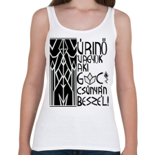 PRINTFASHION ékesszóló úrikisasszony.b - Női atléta - Fehér női trikó