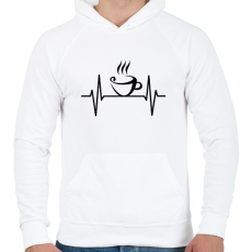 PRINTFASHION Ekg kávé - Férfi kapucnis pulóver - Fehér