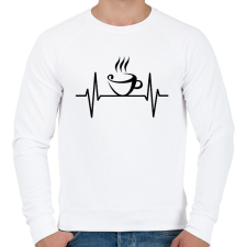 PRINTFASHION Ekg kávé - Férfi pulóver - Fehér férfi pulóver, kardigán