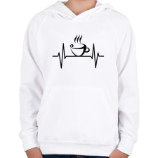 PRINTFASHION Ekg kávé - Gyerek kapucnis pulóver - Fehér gyerek pulóver, kardigán