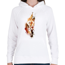 PRINTFASHION El geupardo - Női kapucnis pulóver - Fehér női pulóver, kardigán