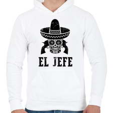 PRINTFASHION el jefe - Férfi kapucnis pulóver - Fehér férfi pulóver, kardigán