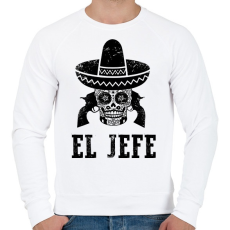 PRINTFASHION el jefe - Férfi pulóver - Fehér