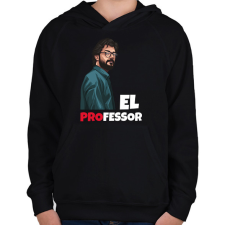PRINTFASHION El Professor - Gyerek kapucnis pulóver - Fekete gyerek pulóver, kardigán