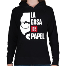 PRINTFASHION El Professor - Női kapucnis pulóver - Fekete női pulóver, kardigán