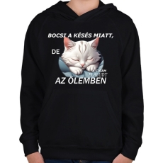 PRINTFASHION elaludt az ölemben - Gyerek kapucnis pulóver - Fekete