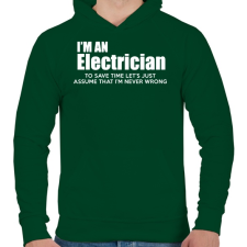PRINTFASHION ELECTRICIAN - Férfi kapucnis pulóver - Sötétzöld férfi pulóver, kardigán
