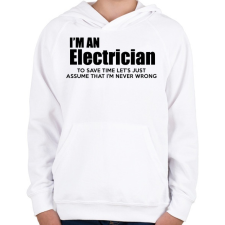 PRINTFASHION ELECTRICIAN - Gyerek kapucnis pulóver - Fehér gyerek pulóver, kardigán