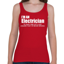 PRINTFASHION ELECTRICIAN - Női atléta - Cseresznyepiros női trikó