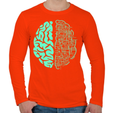 PRINTFASHION Electroagy - Férfi hosszú ujjú póló - Narancs