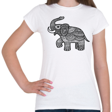 PRINTFASHION Elefánt - fekete - Női póló - Fehér női póló