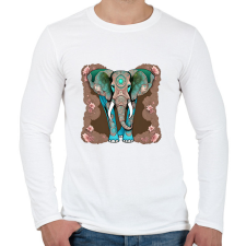 PRINTFASHION Elefánt - Férfi hosszú ujjú póló - Fehér férfi póló