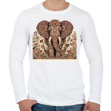 PRINTFASHION Elefánt - Férfi hosszú ujjú póló - Fehér