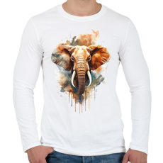 PRINTFASHION Elefánt  - Férfi hosszú ujjú póló - Fehér