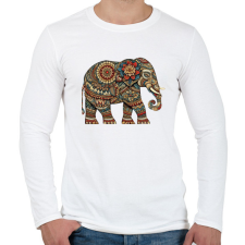 PRINTFASHION Elefánt gond art stílusban - Férfi hosszú ujjú póló - Fehér férfi póló