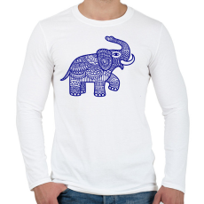 PRINTFASHION Elefánt - kék - Férfi hosszú ujjú póló - Fehér