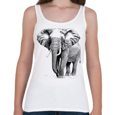 PRINTFASHION elefánt - Női atléta - Fehér női trikó