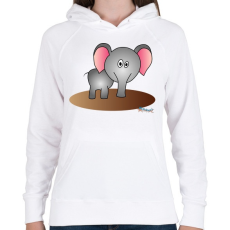 PRINTFASHION Elefánt - Női kapucnis pulóver - Fehér