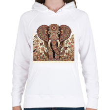 PRINTFASHION Elefánt - Női kapucnis pulóver - Fehér női pulóver, kardigán