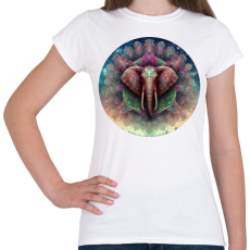 PRINTFASHION Elefánt - Női póló - Fehér