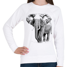 PRINTFASHION elefánt - Női pulóver - Fehér