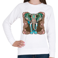 PRINTFASHION Elefánt - Női pulóver - Fehér női pulóver, kardigán