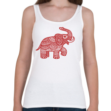 PRINTFASHION Elefánt - piros - Női atléta - Fehér női trikó