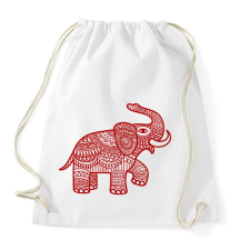 PRINTFASHION Elefánt - piros - Sportzsák, Tornazsák - Fehér tornazsák