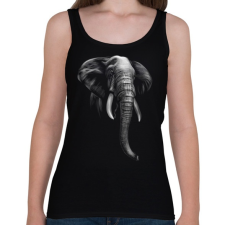 PRINTFASHION Elefánt portré - Női atléta - Fekete női trikó