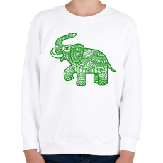 PRINTFASHION Elefánt - zöld - Gyerek pulóver - Fehér