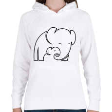 PRINTFASHION Elefántok - Női kapucnis pulóver - Fehér